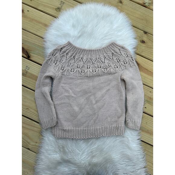 Handmade Floral Knit Tan Sweater - Picture 5 of 5